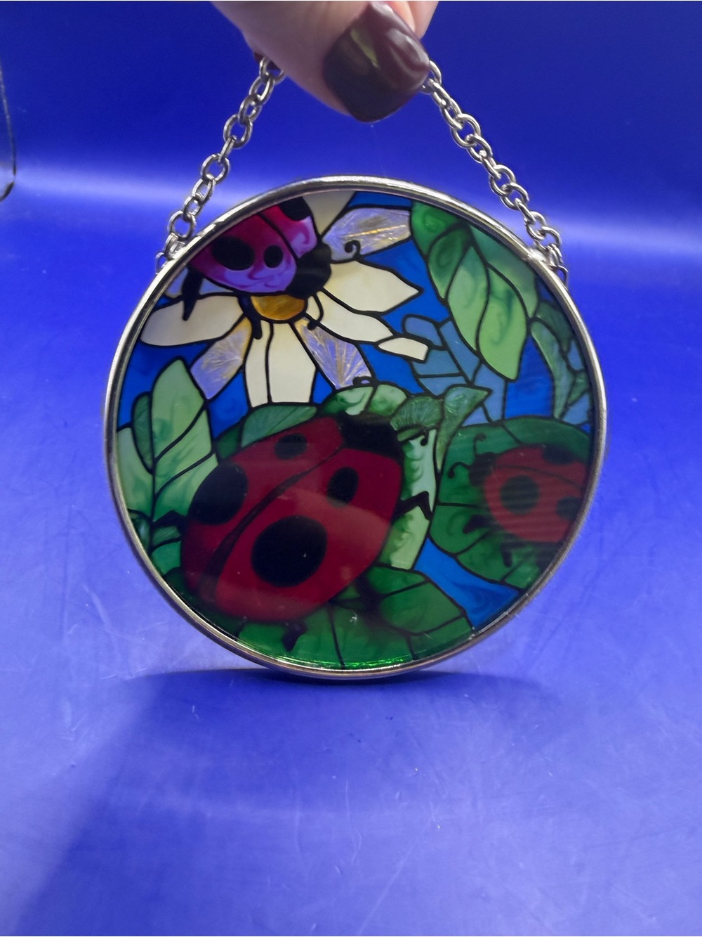 Stained Glass Ladybug Suncatcher